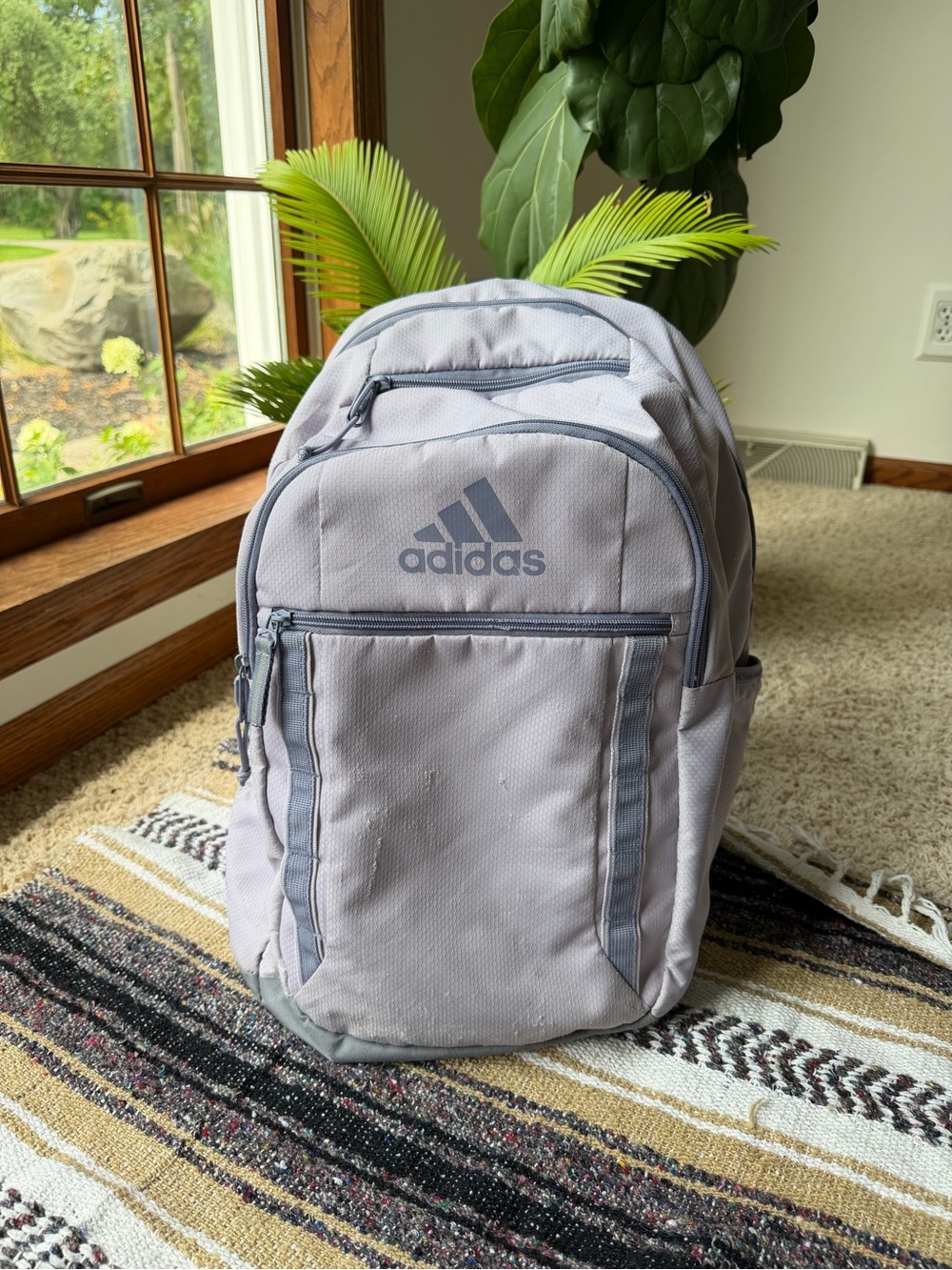 adidas Light Lavender Backpack with Front Organizer Pocket